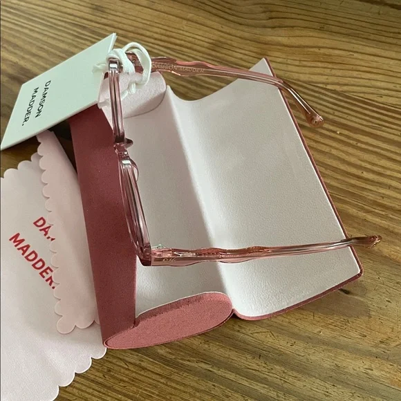 ** SOLD ** NWT Damson Madder Pink Slim Oval Sunglasses - Picture 4 of 7